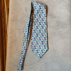 Silk Multicolor Geometric Tie